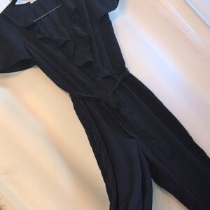 Kingston Navy Ruffle Jumpsuit